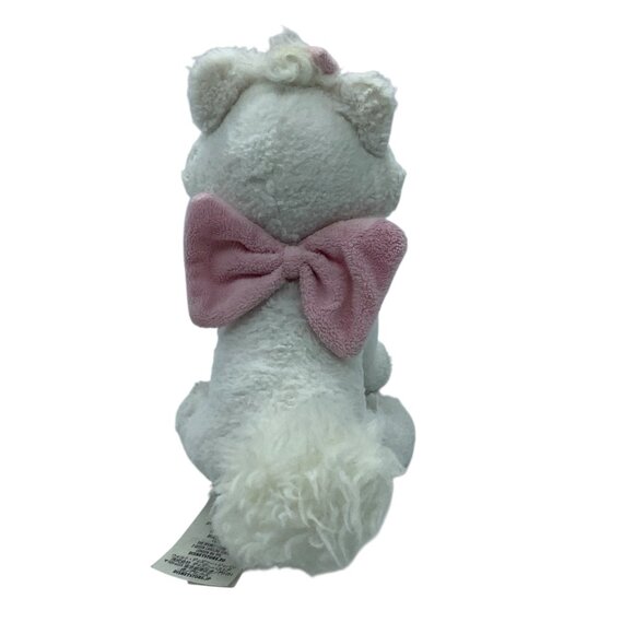 Disney Aristocats Marie Plush Toy 8” White Kitty Cat Stuffed Animal Pink Bow - Picture 3 of 7